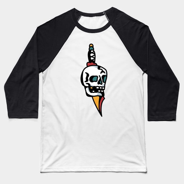 knife skull Baseball T-Shirt by frondorfelda